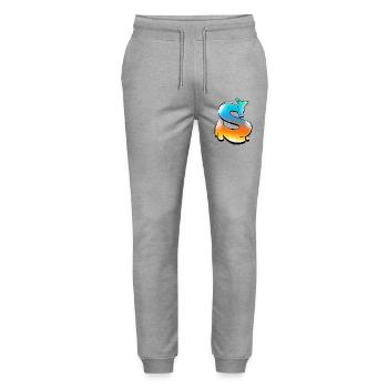 S-Gradient Neon Splashes - Stanley/Stella Mover Unisex Organic Jogging Trousers - heather grey - Front - Marisol (170cm) & Nik (191cm)