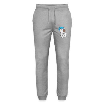 Dog Dog Breed Bull Terrier - Stanley/Stella Mover Unisex Organic Jogging Trousers - heather grey - Front - Marisol (170cm) & Nik (191cm)