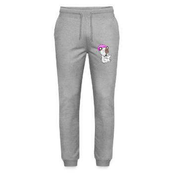 Dog Dog Breed Bull Terrier - Stanley/Stella Mover Unisex Organic Jogging Trousers - heather grey - Front - Marisol (170cm) & Nik (191cm)