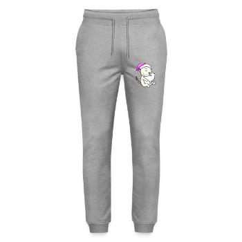 Cat cat breed Colorpoint Shorthair - Stanley/Stella Mover Unisex Organic Jogging Trousers - heather grey - Front - Marisol (170cm) & Nik (191cm)