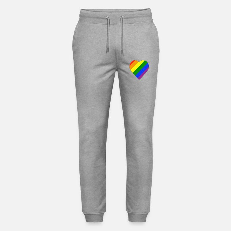 Regenbogen Herz - Stanley/Stella Unisex Bio Jogginghose Mover  - Grau meliert