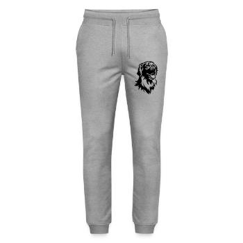 Hovawart Head - Stanley/Stella Mover Unisex Organic Jogging Trousers - heather grey - Front - Marisol (170cm) & Nik (191cm)
