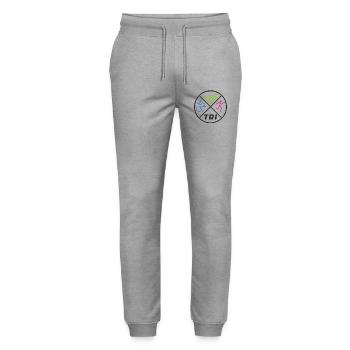 Women's Triathlon - Stanley/Stella Mover Unisex Organic Jogging Trousers - heather grey - Front - Marisol (170cm) & Nik (191cm)