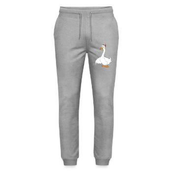 funny animals for Christmas - Stanley/Stella Mover Unisex Organic Jogging Trousers - heather grey - Front - Marisol (170cm) & Nik (191cm)
