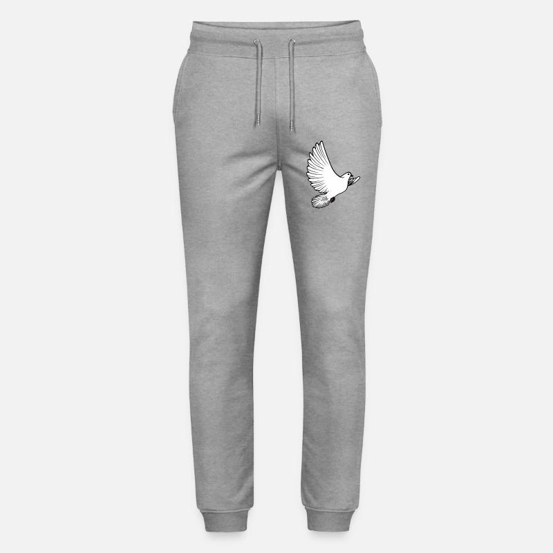 Weiße Taubenbrieftaube Ziertaube oder Friedenstaube - Stanley/Stella Unisex Bio Jogginghose Mover  - Grau meliert