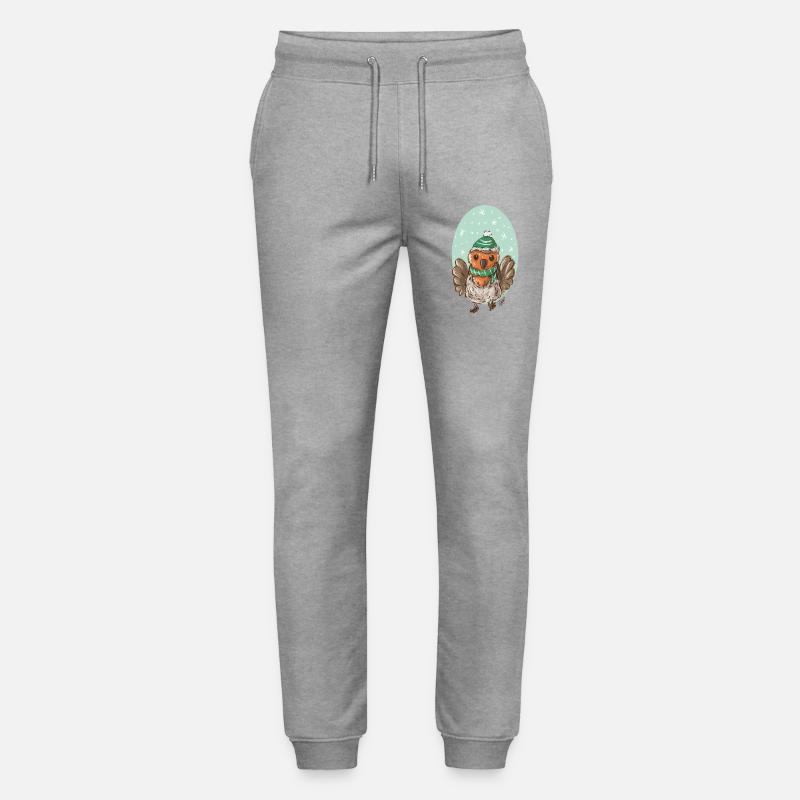 Rotkelchen mit Mütze - Stanley/Stella Unisex Bio Jogginghose Mover  - Grau meliert