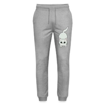 kawaii cat - Stanley/Stella Mover Unisex Organic Jogging Trousers - heather grey - Front - Marisol (170cm) & Nik (191cm)
