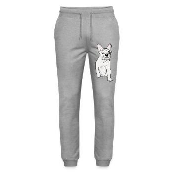 SÜSSER MOPS - Stanley/Stella Unisex Bio Jogginghose Mover  - Grau meliert - Vorne - Marisol (170cm) & Nik (191cm)