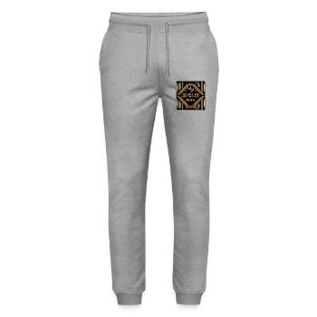NO CHRISTMAS GIFTS THIS YEAR - FUNNY QUOTE - Stanley/Stella Mover Unisex Organic Jogging Trousers - heather grey - Front - Marisol (170cm) & Nik (191cm)
