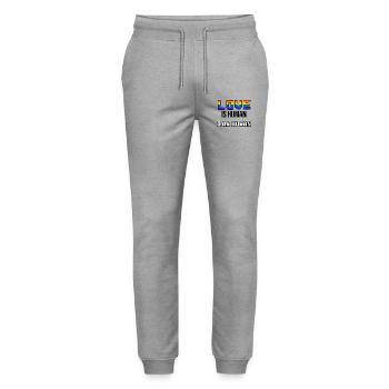 Lgbt Gleichberechtigung Statement Schwul Beziehung - Stanley/Stella Unisex Bio Jogginghose Mover  - Grau meliert - Vorne - Marisol (170cm) & Nik (191cm)