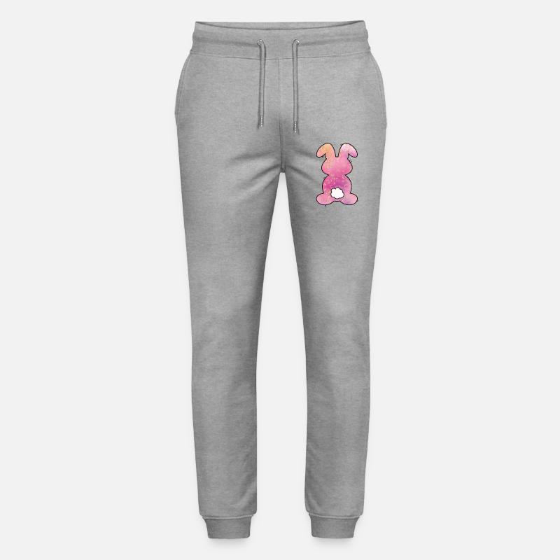 Leopard Pattern Rabbit Easter - Stanley/Stella Mover Unisex Organic Jogging Trousers - heather grey