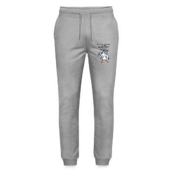 Nordsee Plattdeutsch Spruch Moin Möwe Anker - Stanley/Stella Unisex Bio Jogginghose Mover  - Grau meliert - Vorne - Marisol (170cm) & Nik (191cm)
