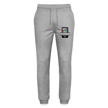 Bessere Ergebnisse farbige Grafik im Smartphone - Stanley/Stella Unisex Bio Jogginghose Mover  - Grau meliert - Vorne - Marisol (170cm) & Nik (191cm)