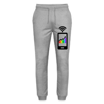 Better results colored graph in smartphone - Stanley/Stella Mover Unisex Organic Jogging Trousers - heather grey - Front - Marisol (170cm) & Nik (191cm)