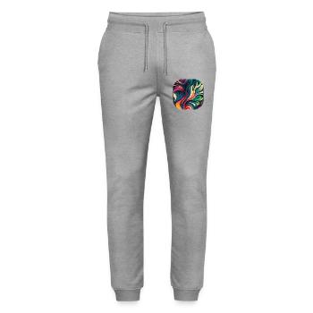 Abstract - Stanley/Stella Mover Unisex Organic Jogging Trousers - heather grey - Front - Marisol (170cm) & Nik (191cm)
