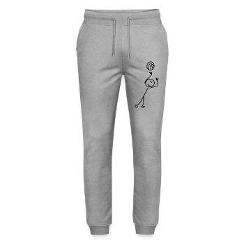 Volleyball stick figures - Stanley/Stella Mover Unisex Organic Jogging Trousers - heather grey - Front - Marisol (170cm) & Nik (191cm)