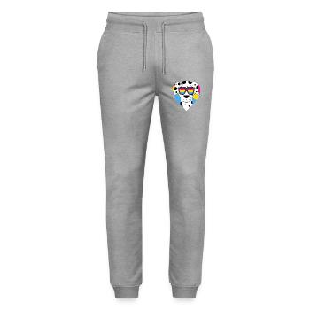 Pansexuell Hund Dalmatiner Herz Geschenk - Stanley/Stella Unisex Bio Jogginghose Mover  - Grau meliert - Vorne - Marisol (170cm) & Nik (191cm)