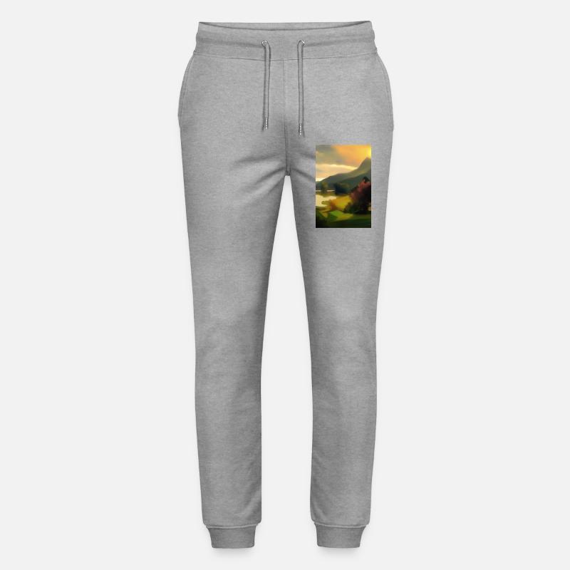 Landschaft mit See und Berge - Stanley/Stella Unisex Bio Jogginghose Mover  - Grau meliert
