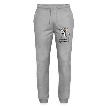 Marguerite monochrome avec centre doré - Pantalon de jogging bio MOVER Stanley/Stella unisexe - gris chiné - Devant - Marisol (170cm) & Nik (191cm)