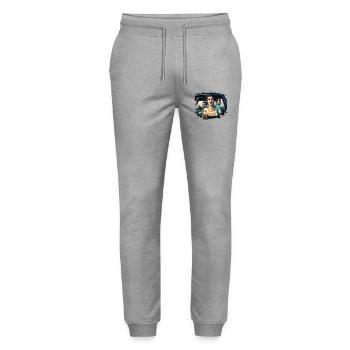 Breaking beer stereotypes - Stanley/Stella Mover Unisex Organic Jogging Trousers - heather grey - Front - Marisol (170cm) & Nik (191cm)