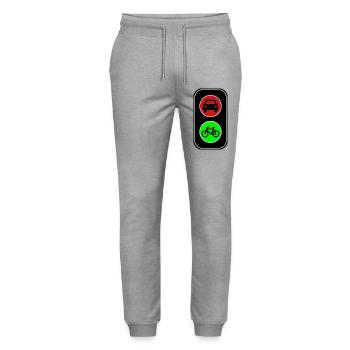 Vert pour le vélo - Pantalon de jogging bio MOVER Stanley/Stella unisexe - gris chiné - Devant - Marisol (170cm) & Nik (191cm)