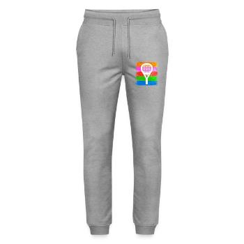 Schläger Sportart Padelspiel Tennis Aufschlag - Stanley/Stella Unisex Bio Jogginghose Mover  - Grau meliert - Vorne - Marisol (170cm) & Nik (191cm)