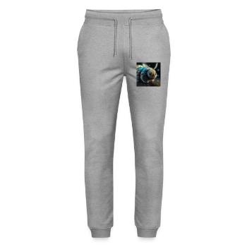 Photo macro créature 04 - Pantalon de jogging bio MOVER Stanley/Stella unisexe - gris chiné - Devant - Marisol (170cm) & Nik (191cm)