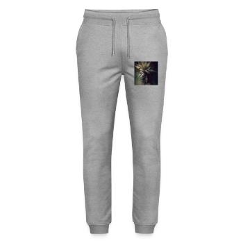 Dreamy Tribal Cannabis Portrait - Stanley/Stella Mover Unisex Organic Jogging Trousers - heather grey - Front - Marisol (170cm) & Nik (191cm)