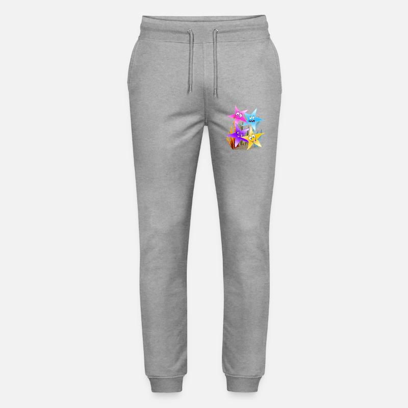 Buntes Seestern-Quartett Unterwasser - Stanley/Stella Unisex Bio Jogginghose Mover  - Grau meliert