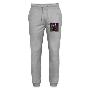 Funky alien 01 - Stanley/Stella Mover Unisex Organic Jogging Trousers - heather grey - Front - Marisol (170cm) & Nik (191cm)
