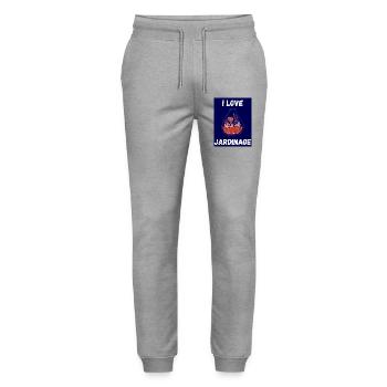 SPRING. GARDENING. RETIREMENT. SPRING. GARDEN. - Stanley/Stella Mover Unisex Organic Jogging Trousers - heather grey - Front - Marisol (170cm) & Nik (191cm)