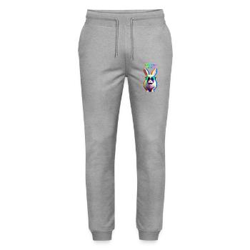 Cool Easter Bunny with Sunglasses - Stanley/Stella Mover Unisex Organic Jogging Trousers - heather grey - Front - Marisol (170cm) & Nik (191cm)