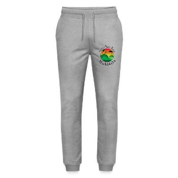 woschechta Mühl4tla-waschechter Mühl4tler, Dialekt - Stanley/Stella Unisex Bio Jogginghose Mover  - Grau meliert - Vorne - Marisol (170cm) & Nik (191cm)