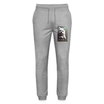 Hund - Stanley/Stella Unisex Bio Jogginghose Mover  - Grau meliert - Vorne - Marisol (170cm) & Nik (191cm)