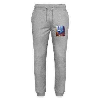 Whale in the Forest Surrealism - Stanley/Stella Mover Unisex Organic Jogging Trousers - heather grey - Front - Marisol (170cm) & Nik (191cm)
