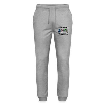 La bonne musique n’a pas de date d’expiration * - Pantalon de jogging bio MOVER Stanley/Stella unisexe - gris chiné - Devant - Marisol (170cm) & Nik (191cm)