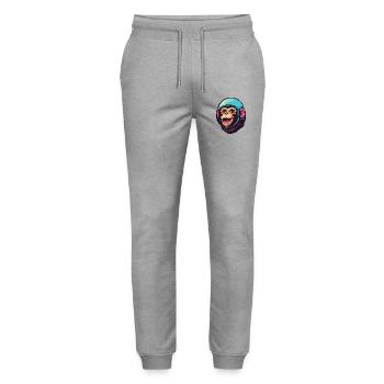 Space Monkey - Stanley/Stella Mover Unisex Organic Jogging Trousers - heather grey - Front - Marisol (170cm) & Nik (191cm)
