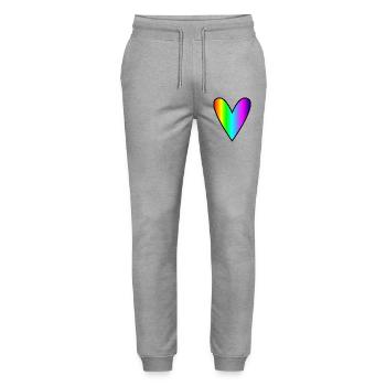 HEART. HEARTS. SAINT VALENTINE. LOVE. LOVE. COUPLE. - Stanley/Stella Mover Unisex Organic Jogging Trousers - heather grey - Front - Marisol (170cm) & Nik (191cm)