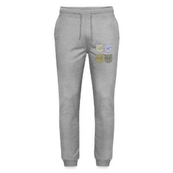 katzen 4er pack - Stanley/Stella Unisex Bio Jogginghose Mover  - Grau meliert - Vorne - Marisol (170cm) & Nik (191cm)