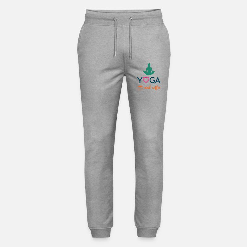 Yoga und Kaffee - Stanley/Stella Unisex Bio Jogginghose Mover  - Grau meliert