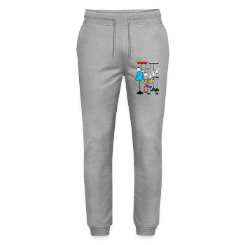 Lighting lamps shop - Stanley/Stella Mover Unisex Organic Jogging Trousers - heather grey - Front - Marisol (170cm) & Nik (191cm)