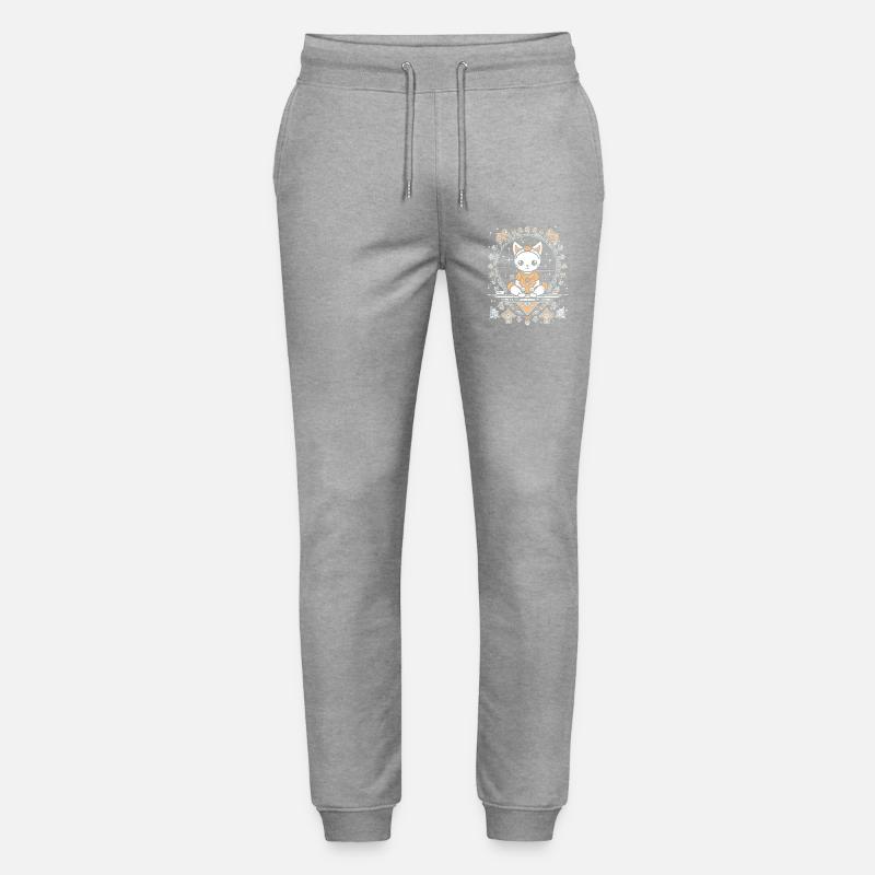 Chat Cosmique Dans Un Mandala De Cristal - Pantalon de jogging bio MOVER Stanley/Stella unisexe - gris chiné