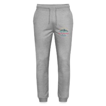 Wir brauchen keine Straßen. Ultra-Läufer - Stanley/Stella Unisex Bio Jogginghose Mover  - Grau meliert - Vorne - Marisol (170cm) & Nik (191cm)