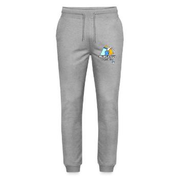 Mein erster Vatertag Junge Geschenk - Stanley/Stella Unisex Bio Jogginghose Mover  - Grau meliert - Vorne - Marisol (170cm) & Nik (191cm)