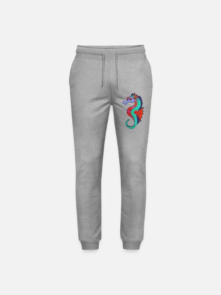 Fiery seahorse in fresh colors - Stanley/Stella Mover Unisex Organic Jogging Trousers - heather grey