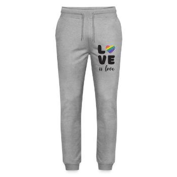 Mois de la fierté - L’amour c’est l’amour - Pantalon de jogging bio MOVER Stanley/Stella unisexe - gris chiné - Devant - Marisol (170cm) & Nik (191cm)