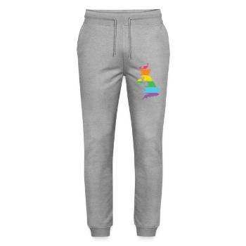 LGBTQ Großbritannien - Stanley/Stella Unisex Bio Jogginghose Mover  - Grau meliert - Vorne - Marisol (170cm) & Nik (191cm)