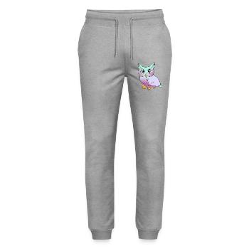 Eule - Stanley/Stella Unisex Bio Jogginghose Mover  - Grau meliert - Vorne - Marisol (170cm) & Nik (191cm)