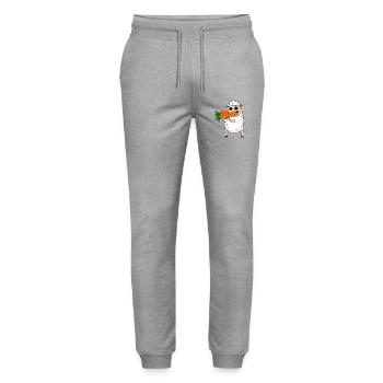 Le mouton mange la carotte - Pantalon de jogging bio MOVER Stanley/Stella unisexe - gris chiné - Devant - Marisol (170cm) & Nik (191cm)