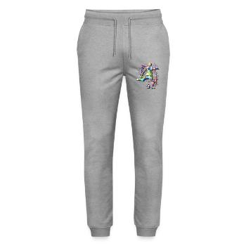 Fußballspieler - Ich liebe Fussball - Fußballer - Stanley/Stella Unisex Bio Jogginghose Mover  - Grau meliert - Vorne - Marisol (170cm) & Nik (191cm)